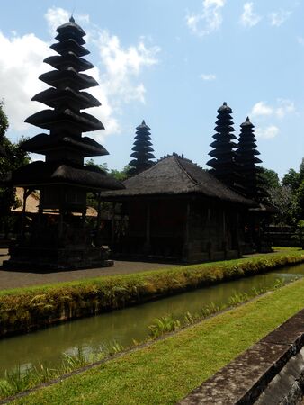 Balinese temple with pagodasの写真素材