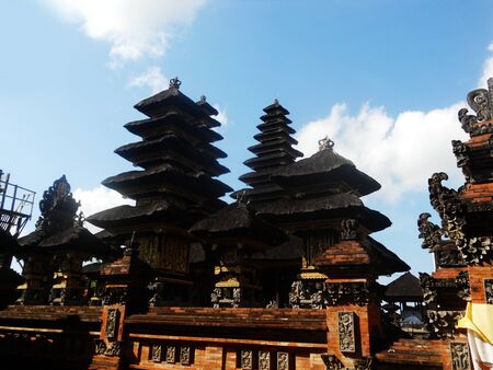 Balinese temple with pagodasの写真素材