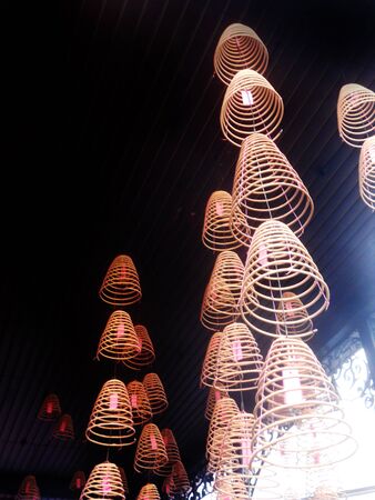 Chinese spiral incenseの写真素材