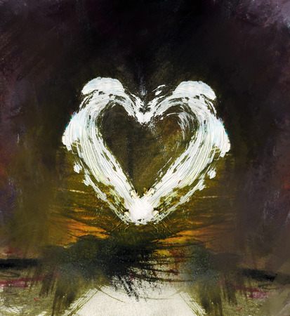 Rough painted heart shape.の写真素材