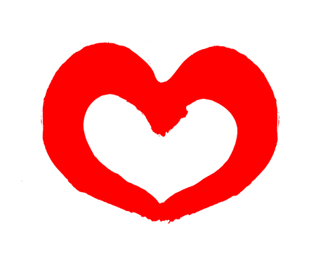 Rough painted heart-shape on rough surface.の写真素材