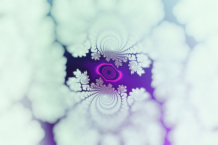 Beautiful fractal with vignette blur. Purple and blue tints.の写真素材