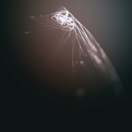 Beautiful and unusual flame fractal. Tinted, with vignette blur.の写真素材