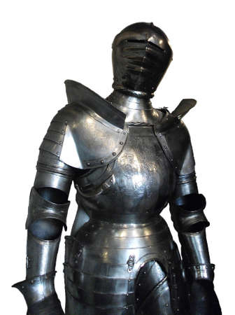 A suit of armor, isolated on a white backgroundの写真素材