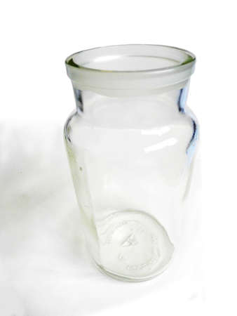 A glass vase with shadow on a white background.の写真素材