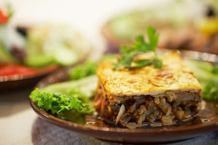 Moussaka - traditional Bulgarian foodの写真素材