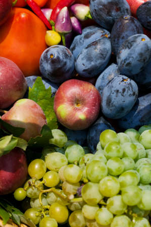 Fresh fruits and vegetables close-up