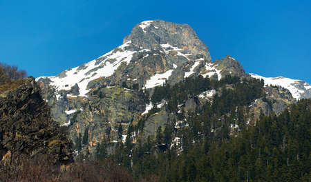 A rocky mountain peak in the Rilla high mountain, Bulgariaの写真素材