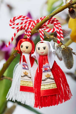 Martenitsa, traditional Bulgarian spring custom signの写真素材