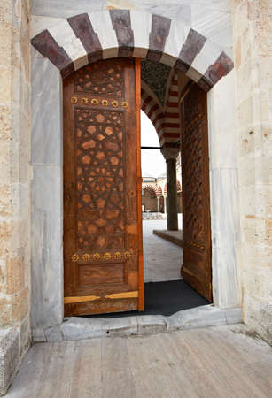 Ancient gate of Sherilili mosque in Edirne, Turkeyの写真素材