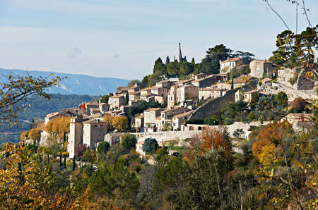Village Bonniex in autumn season, typical Provence rural scene from South France, Luberon regionの写真素材