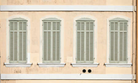 Classic medieval architecture details, windows from Marseille, Franceの写真素材