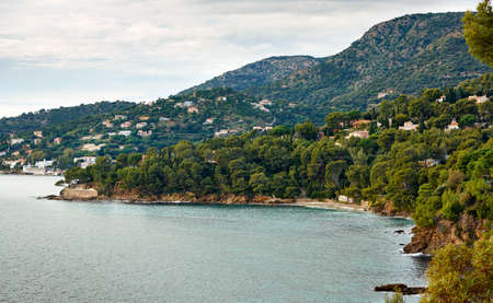 Le Lavandou - sea resort on the Mediterranean coast of France, French Rivieraの写真素材
