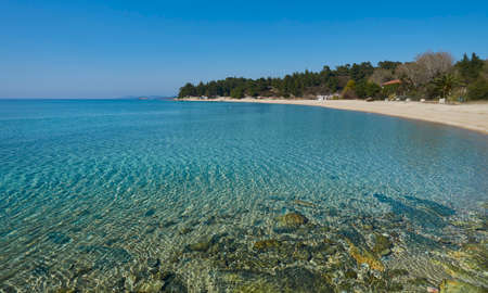 The sea shore near Neas Marmaras, Greece, Halkidiki, in winter season
