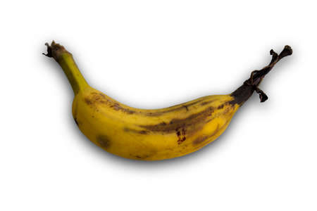 Over ripe banana isolated on white backgroundの写真素材