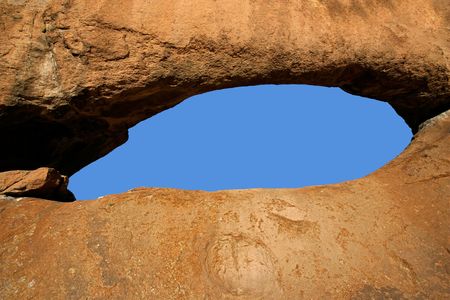 Massive granite arch, Spitzkoppe, Namibia, southern Africaの写真素材