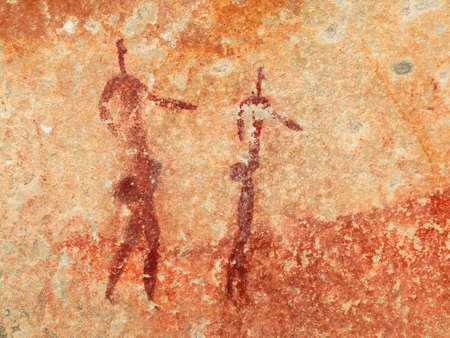 Bushmen (san) rock painting depicting human figures, South Africa
の写真素材