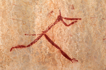 Bushmen - san - rock painting depicting a human figure, Drakensberg mountains, South Africa