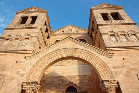 View of the historical Church of the Transfiguration on Mount Tabor, Israelの写真素材