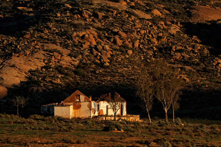 An old abandoned rural farm house, South Africaの写真素材