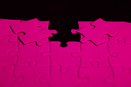 Rose puzzle to choose which piece fits in the holeの写真素材