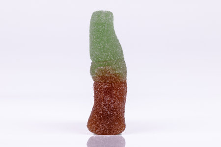 Gummy candy on a white background, highlighting sweetness and treats close-up
