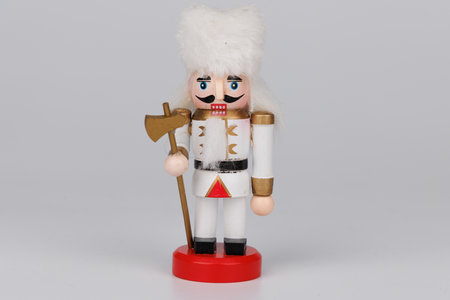 This beautifully crafted wooden nutcracker, showcasing its original hair, is a timeless piece that...