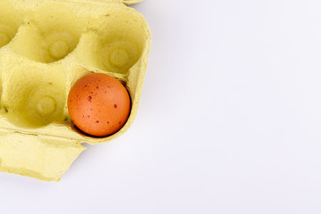 Egg Price Crisis Depicted by Single Egg in Carton on White Background