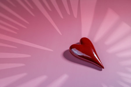 Ceramic hearts on a pink backdrop. Ideal for representing modern affection, sweet Valentine's vibes...