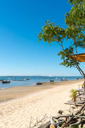 Arcachon Bay, France. A beach in front of the dune of Pyla.の写真素材