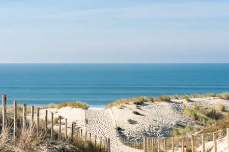 Arcachon Bay, France. Access to the beach Cap Ferretの写真素材