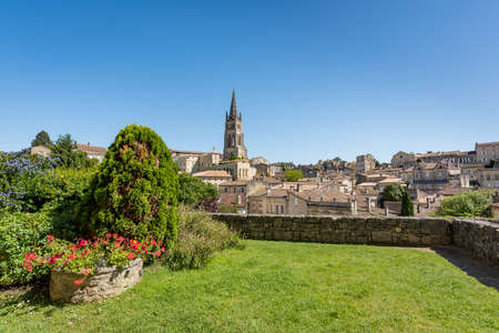 Saint-Emilion, Gironde, France. The medieval villageの写真素材