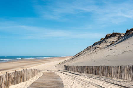 The beach of Hourtin, near Lacanau in Franceの写真素材