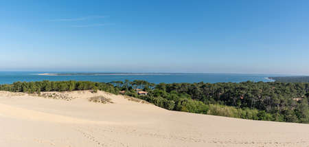 Dune of Pilat, panoramic view over the Arcachon Bayの写真素材
