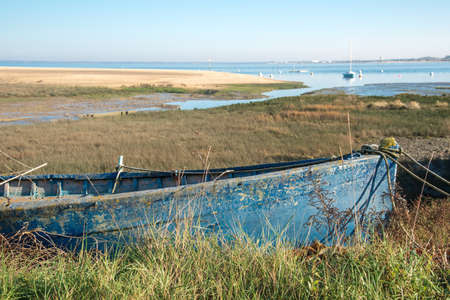 Arcachon, France. Row boat at low tide