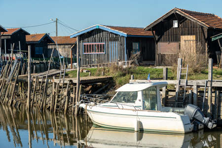 Arcachon Bay, France. Oyster port of Gujan Mestrasのeditorial素材