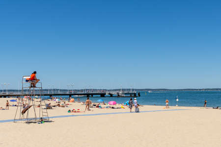 Arcachon, France. The central beach in summerのeditorial素材