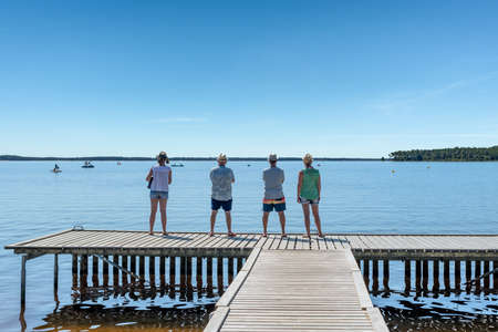 The lake of Lacanau, on the French Atlantic coastのeditorial素材