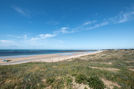 Oleron island (Charente-Maritime, France). The beach Les Huttes at Saint-Denisの写真素材