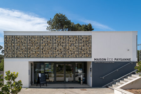 Dolus-d'OlÃ©ron, France - April 21 2023. The Maison Ãco-Paysanne consists of a traditional farm and an interpretation center on the ecological habitat of yesterday and tomorrow.のeditorial素材