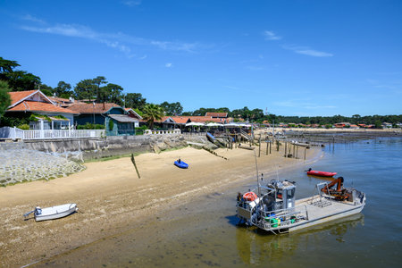 Cap Ferret (Arcachon Bay, France). The oyster district and the beach of Le Canonの写真素材