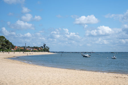 Cap Ferret (Arcachon Bay, France). The small and quiet Beach of the Lighthouse in summerの写真素材