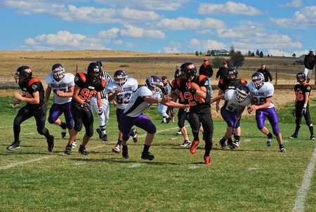 Kiowa, CO, October 9, 2010- Elbert High School vs Kiowa High Schoolのeditorial素材