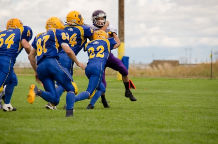 Sargent, CO, 09/14/2013, Football game: Elbert High School versus Dove Creek High Schoolのeditorial素材