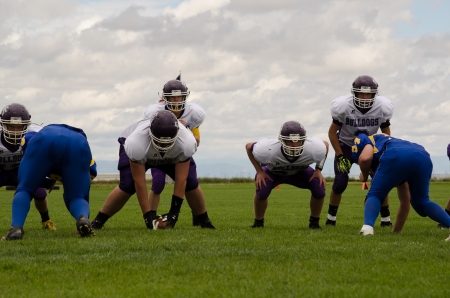 Sargent, CO, 09/14/2013, Football game: Elbert High School versus Dove Creek High Schoolのeditorial素材