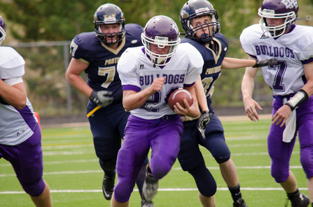 Nederland, CO: August 30, 2014- Elbert High School vs Nederland High Schoolのeditorial素材