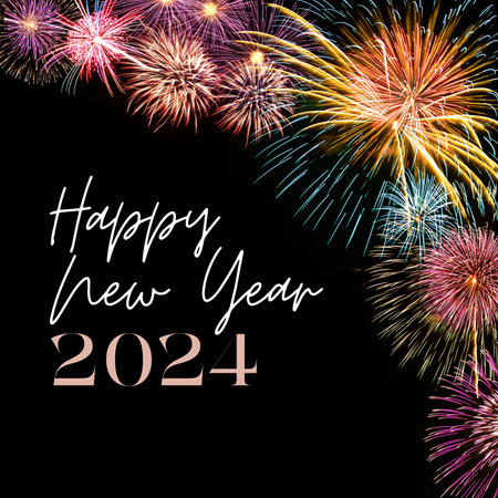 Happy New Year and Merry Christmas concept. Champagne bottle and golden decorations on white marble backgroundの写真素材