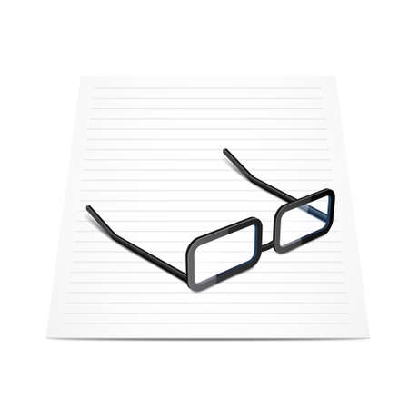 Glasses and paperのイラスト素材