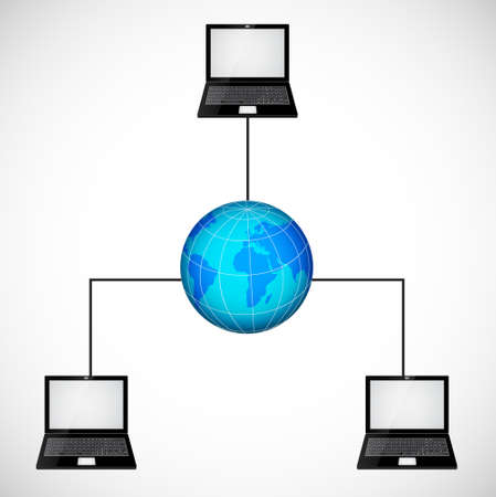 Laptop networkのイラスト素材