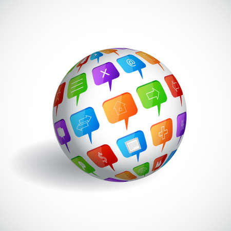 Sphere with social speech bubblesのイラスト素材